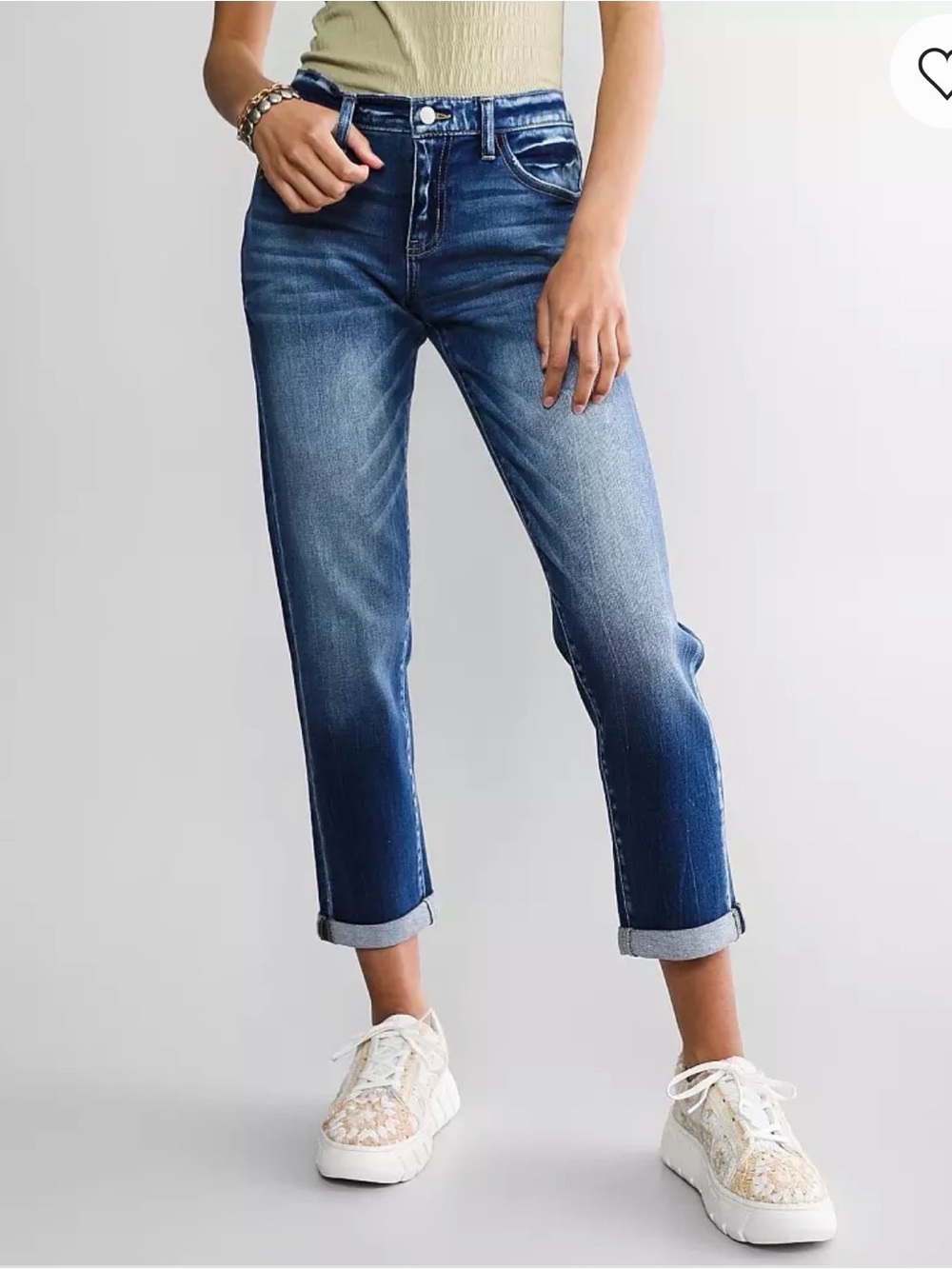 KanCan Signature Buckle Mid Rise Relaxed Straight